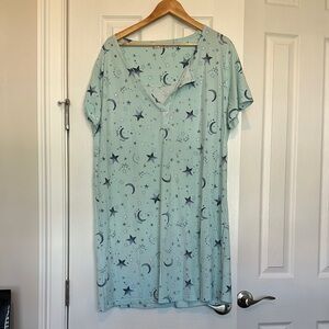 Starry Night Sky Blue Sleep Shirt